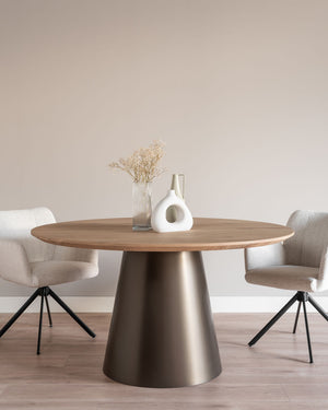 Ronde eettafel eikenhout Lotte