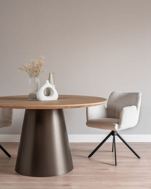 Ronde eettafel eikenhout Lotte voorkant