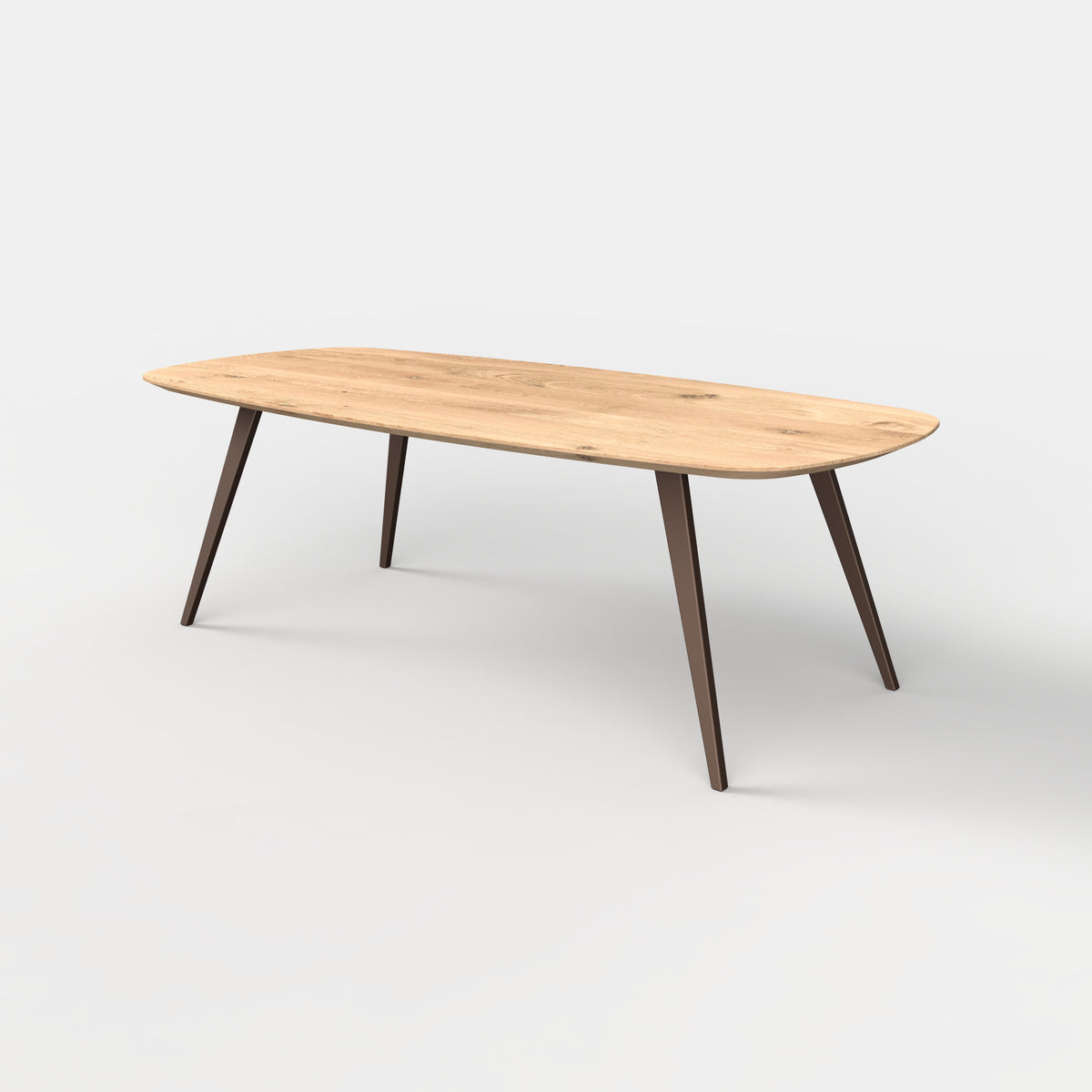 Deens ovale eiken eettafel taps zonder ligger