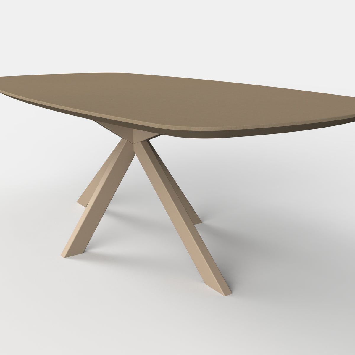 Deens ovale fenix eettafel trevis - castoro ottowa - beige onderstel