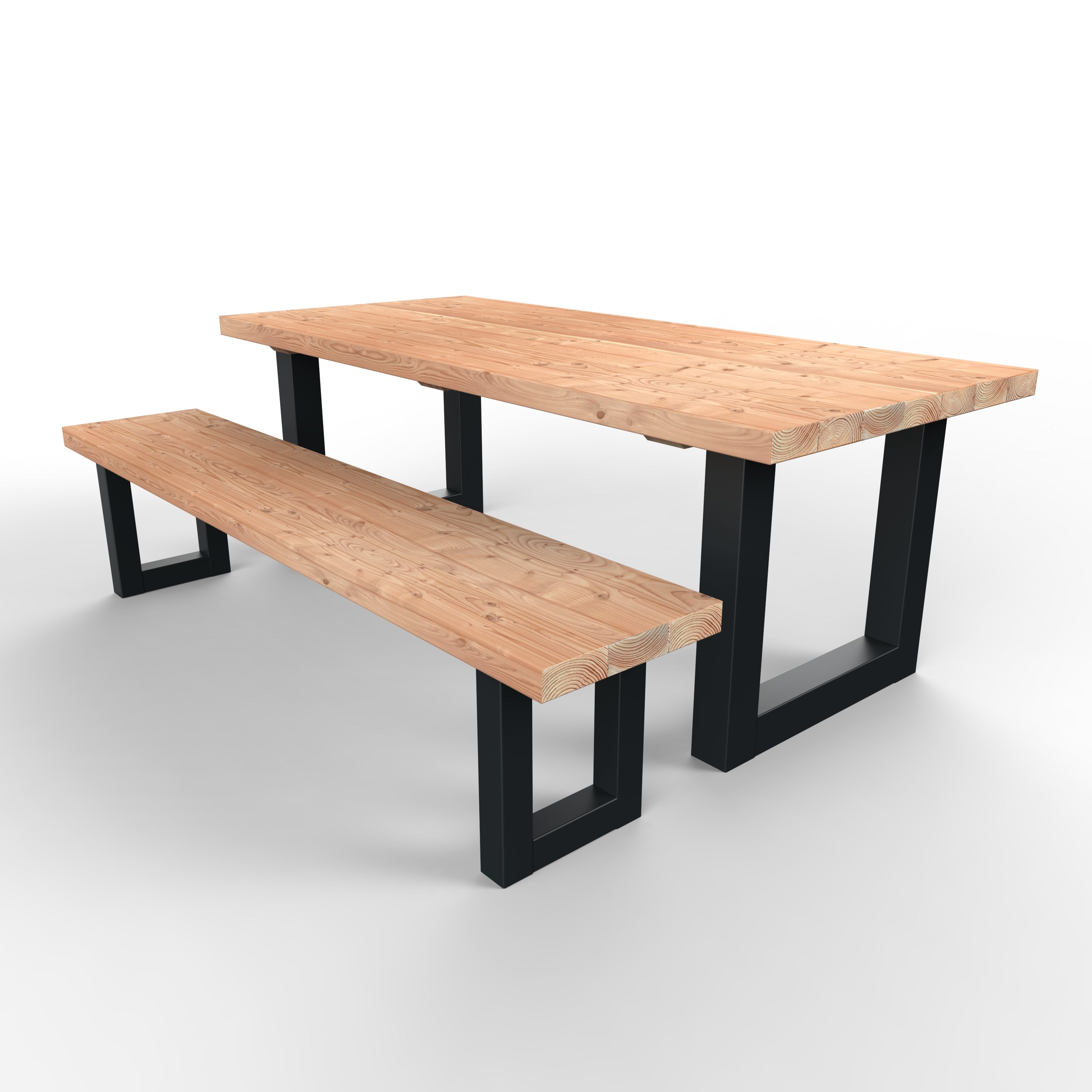 Douglas tuinset tafel en bank met u-poten zwart