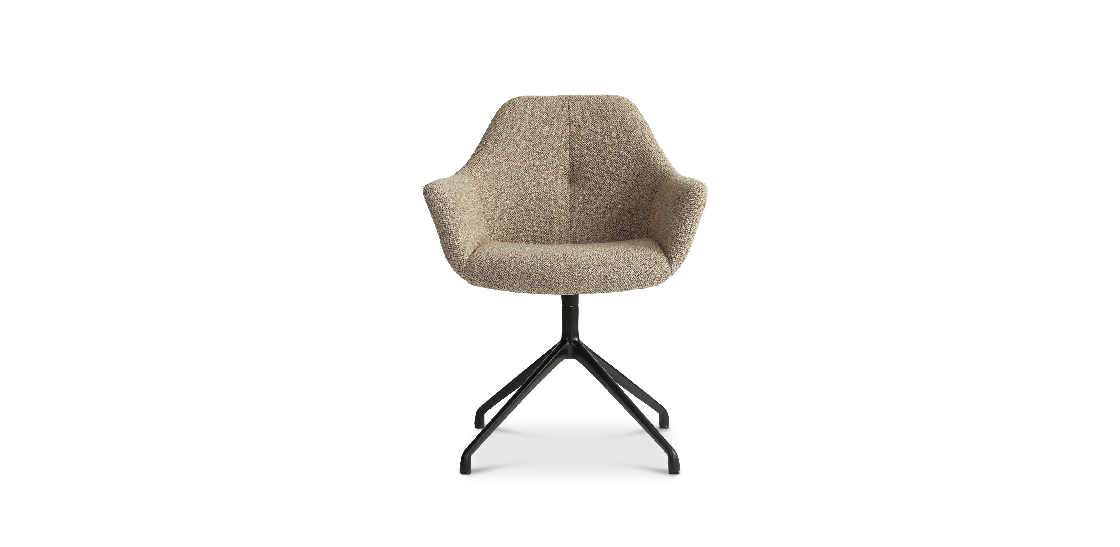 Ids eetkamerstoel cosmo - beige - draaivoet zwart