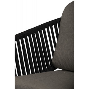 Tuinstoel Cadozo charcoal detail rope voorkant