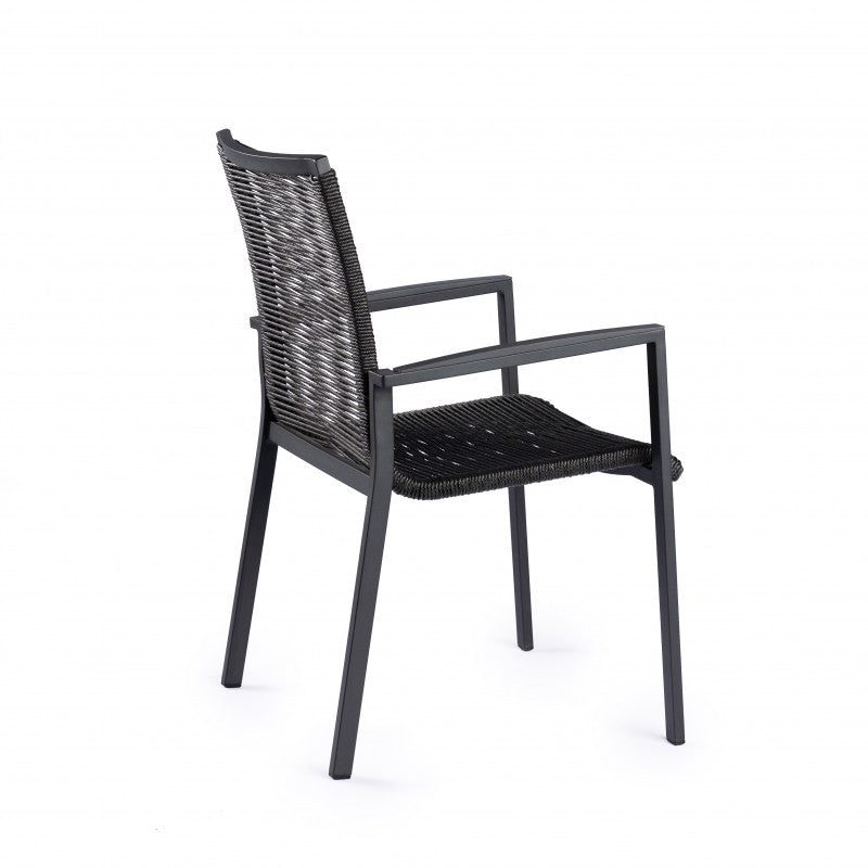 Tuinstoel fox rope charcoal achterkant