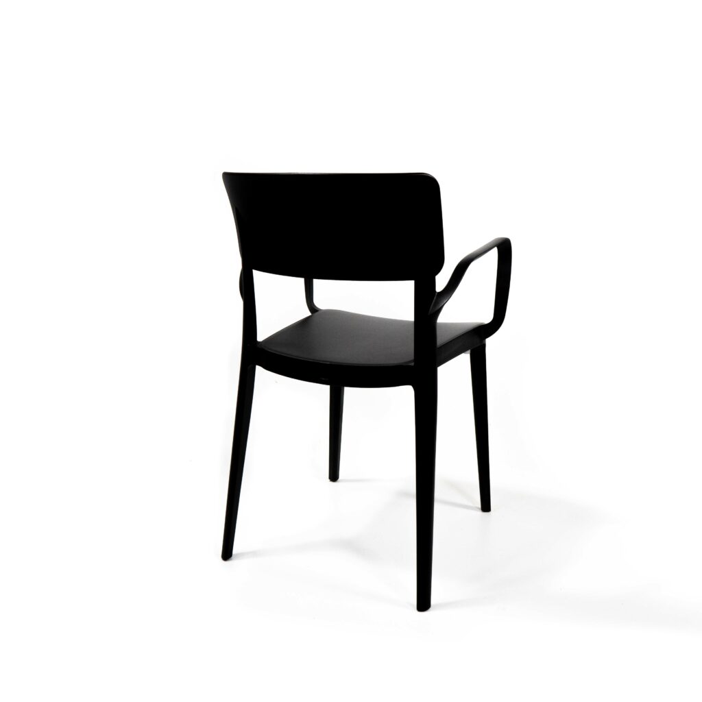 Tuinstoel Walter met arm - zwart
