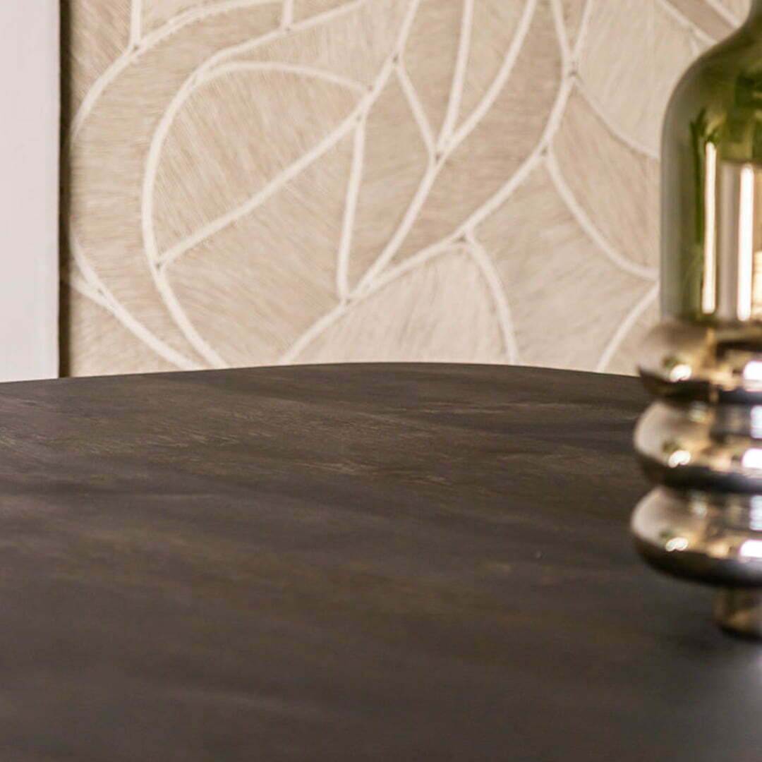 Deens ovale eiken eettafel spider zwart