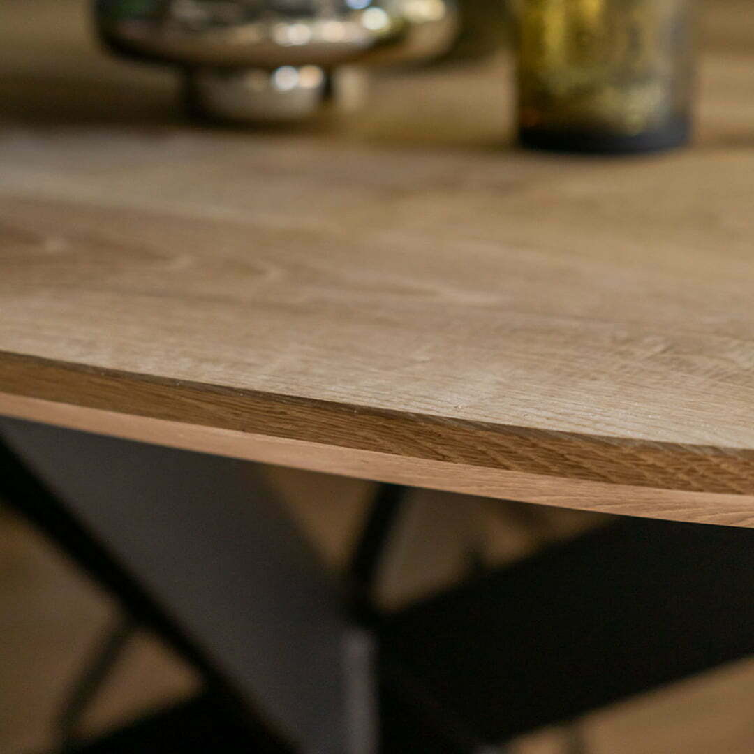 Organische eiken eettafel matrix 10x3cm