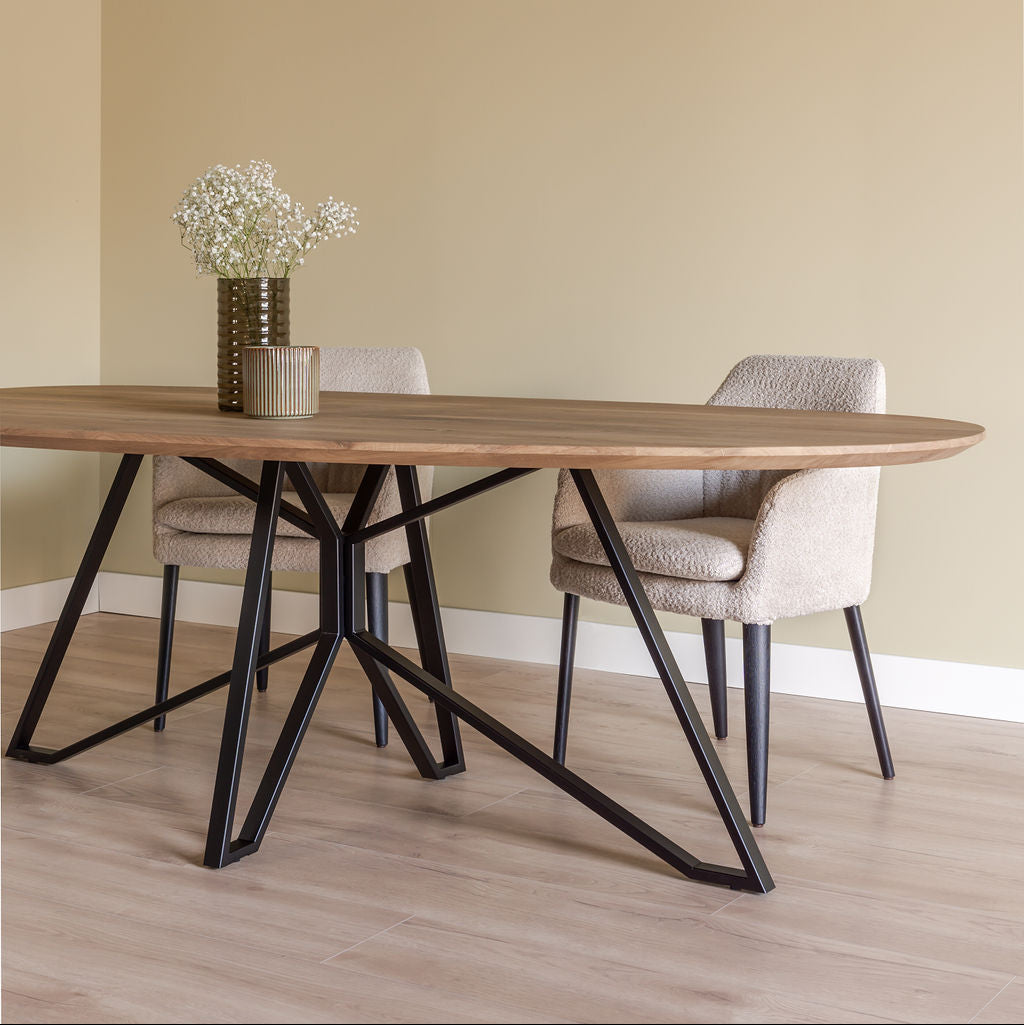 Organische eiken eettafel Mila - sand oak