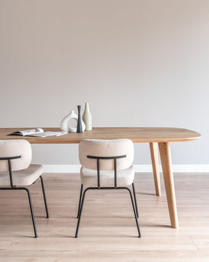 eettafel deens ovaal eikenhout Finn zijkant
