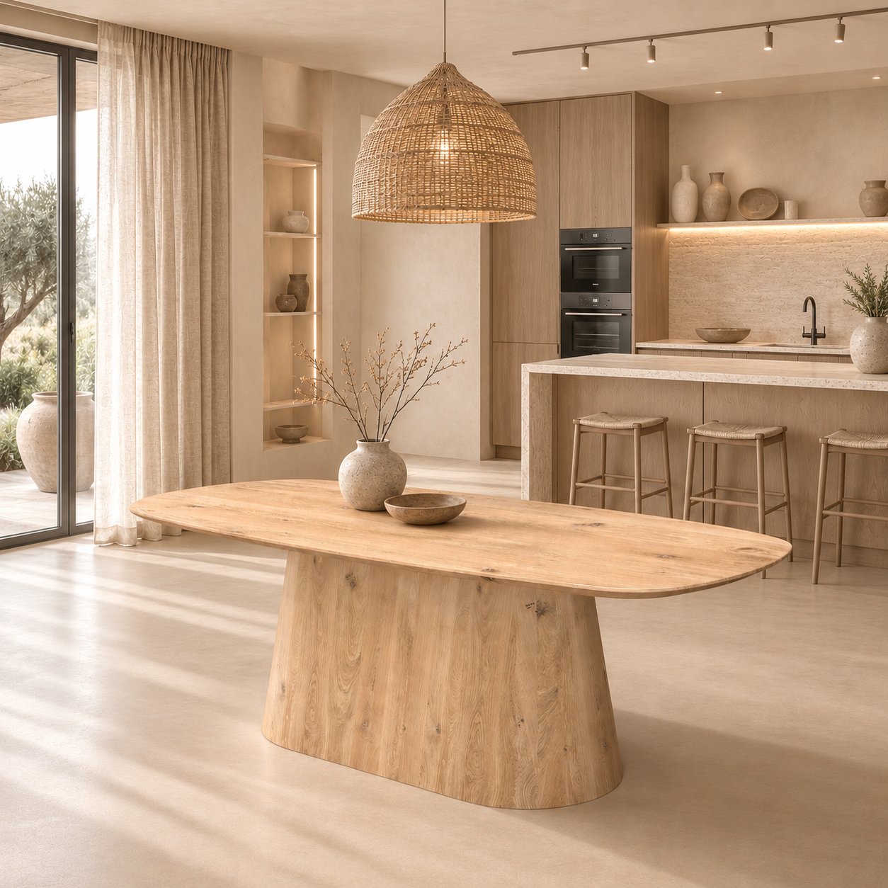 Deens ovale eiken eettafel Niva