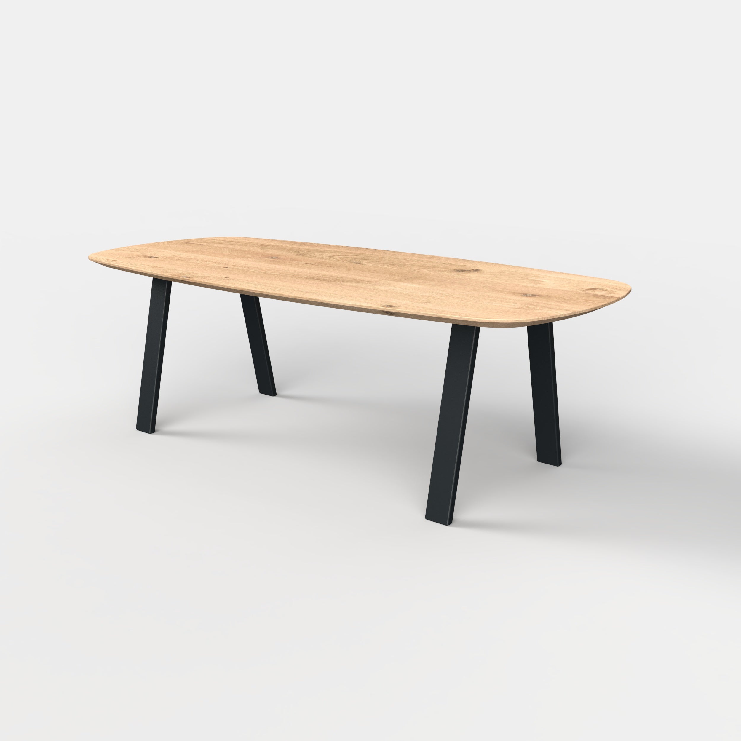 Deens ovale eiken eettafel trapezium