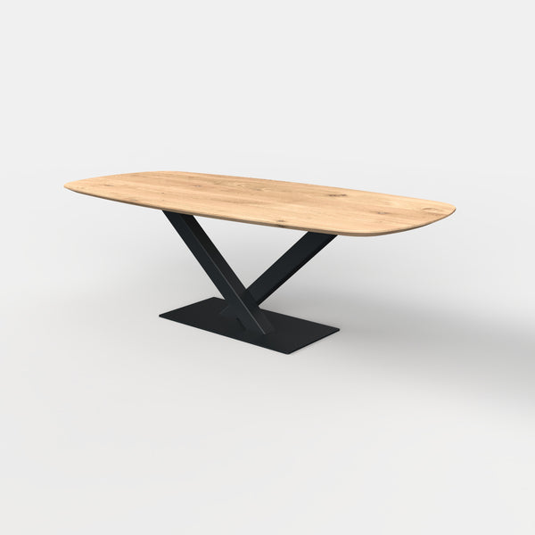 Deens ovale eiken eettafel V-poot