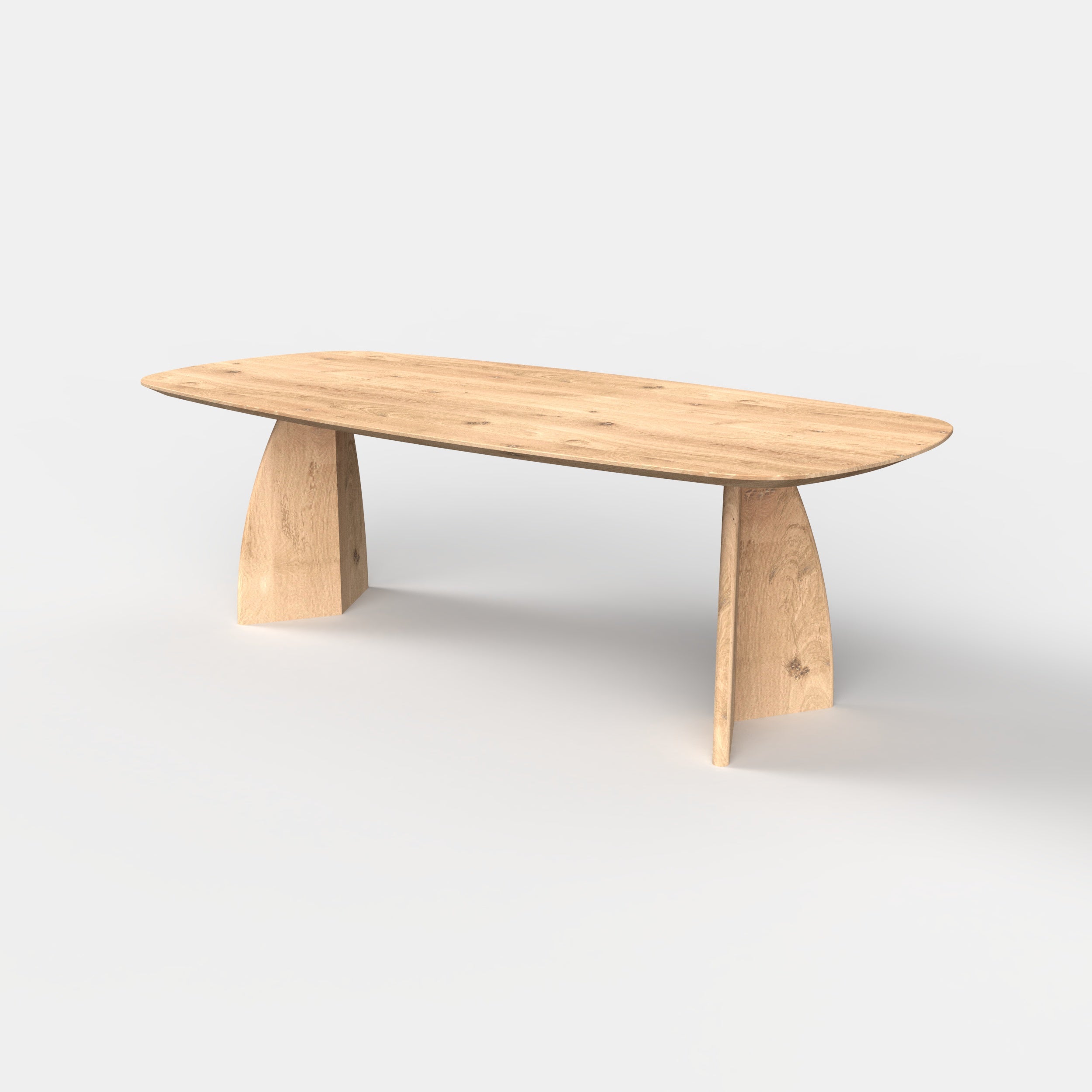 Deens ovale eiken eettafel Elva, massief eiken tafelblad, eiken tafelpoten Elva