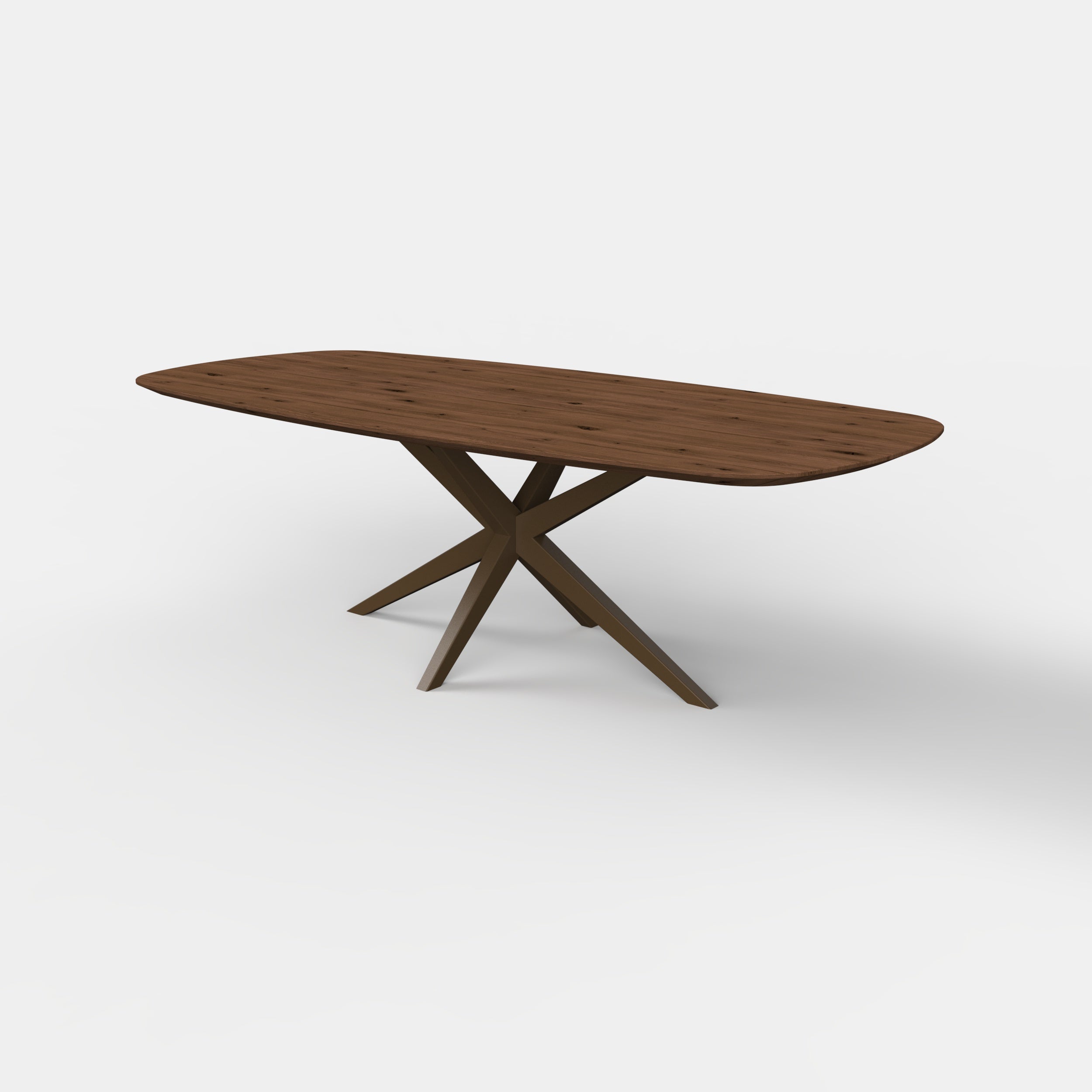 Deens ovale eiken eettafel Nero - mokka - onderstel anodic brown