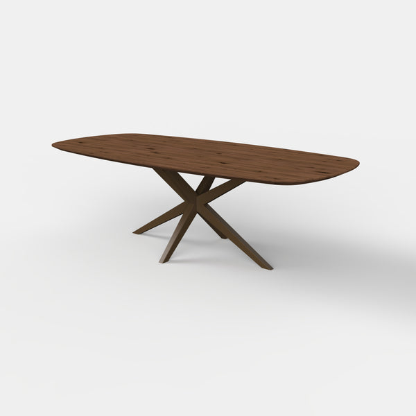 Deens ovale eiken eettafel Nero - mokka - onderstel anodic brown