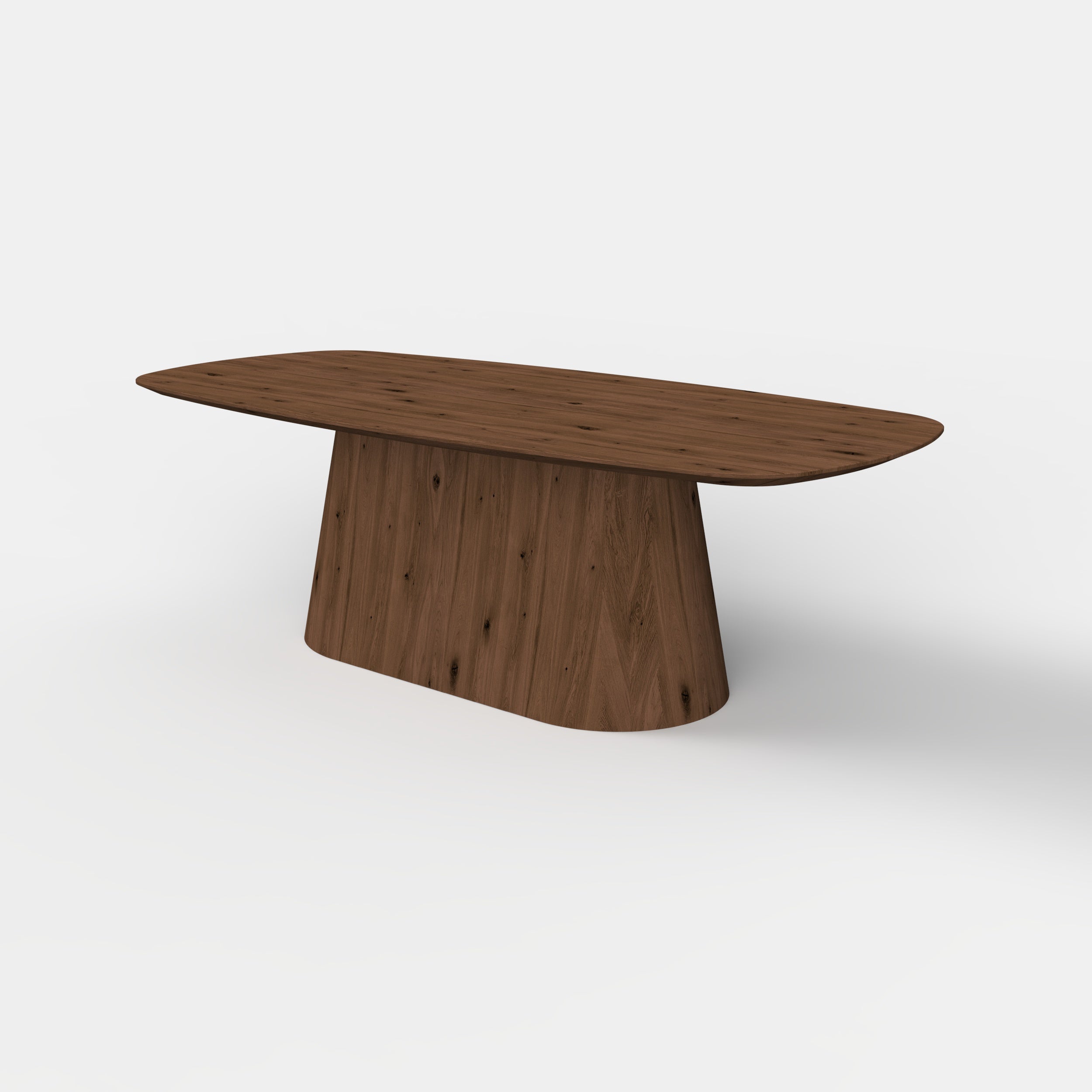 Deens ovale eiken eettafel Niva - mokka - onderstel eiken mokka