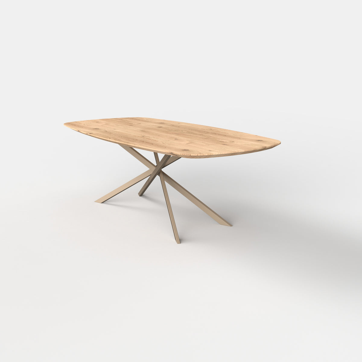 Deens ovale eiken eettafel mikado - ultra mat - onderstel beige