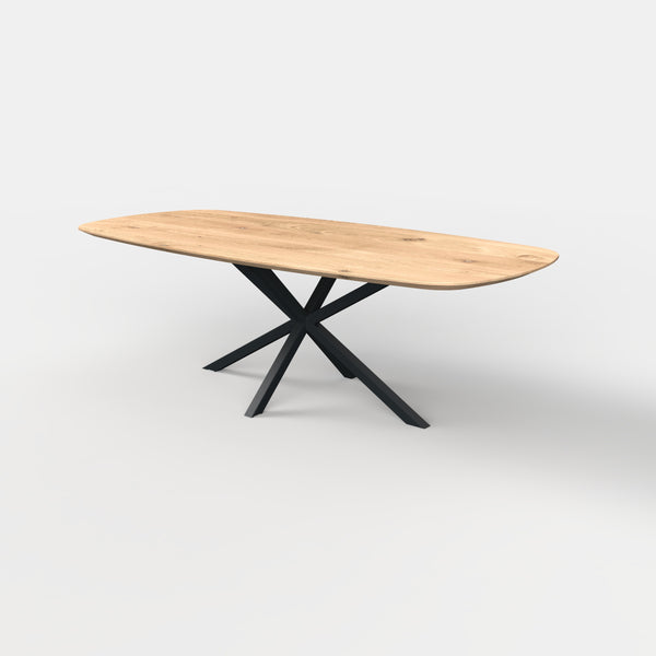 Deens ovale eiken eettafel matrix 5x5 cm
