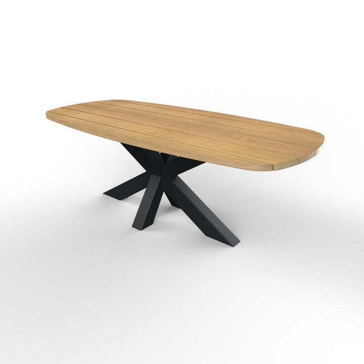 Tuintafel iroko hardhouten deens ovaal matrixpoot 