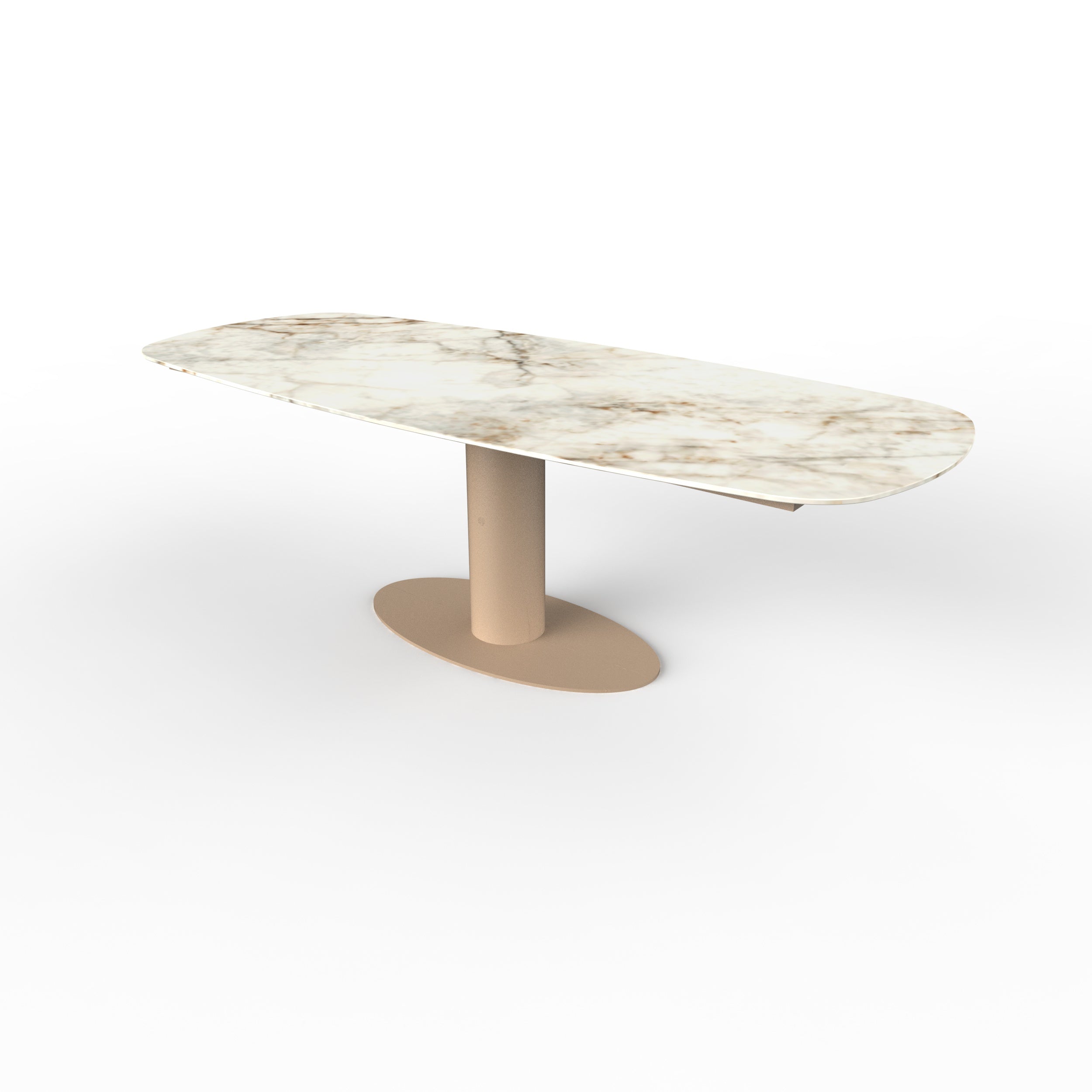 Deens ovale keramische tuintafel - Cuarzo Reno - avaro beige