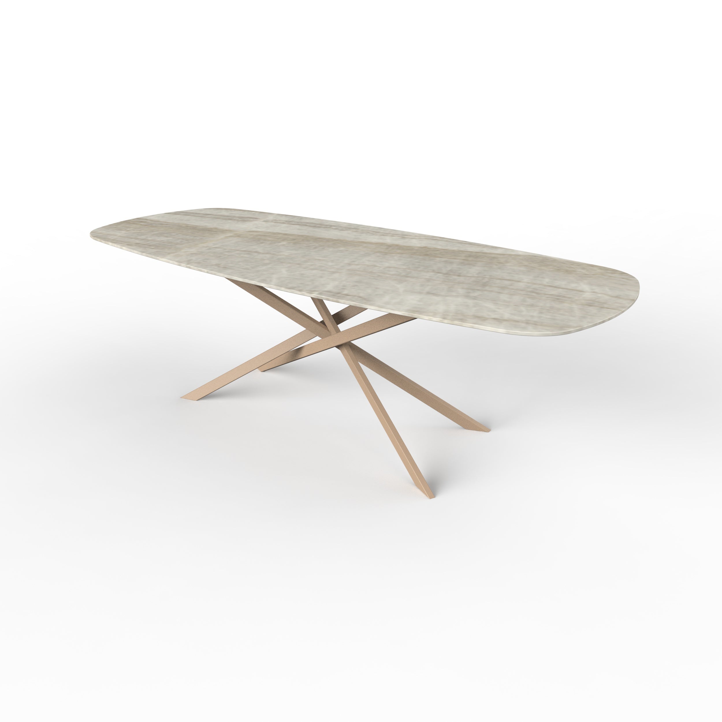 Deens ovale keramische tuintafel - Taj Mahal - mikado beige