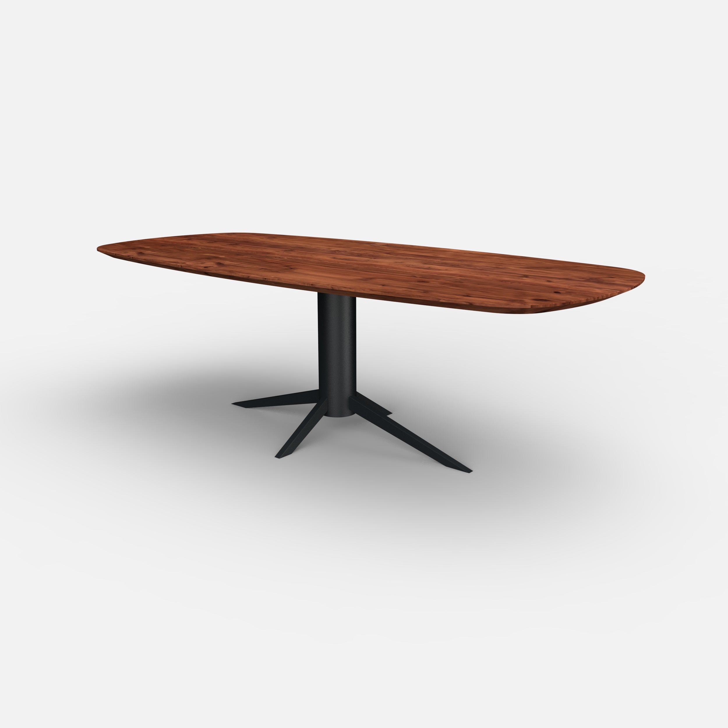 Deens ovale notenhouten eettafel Levi, massief notenhout, massief walnoten hout, tafel op maat, eettafel samenstellen
