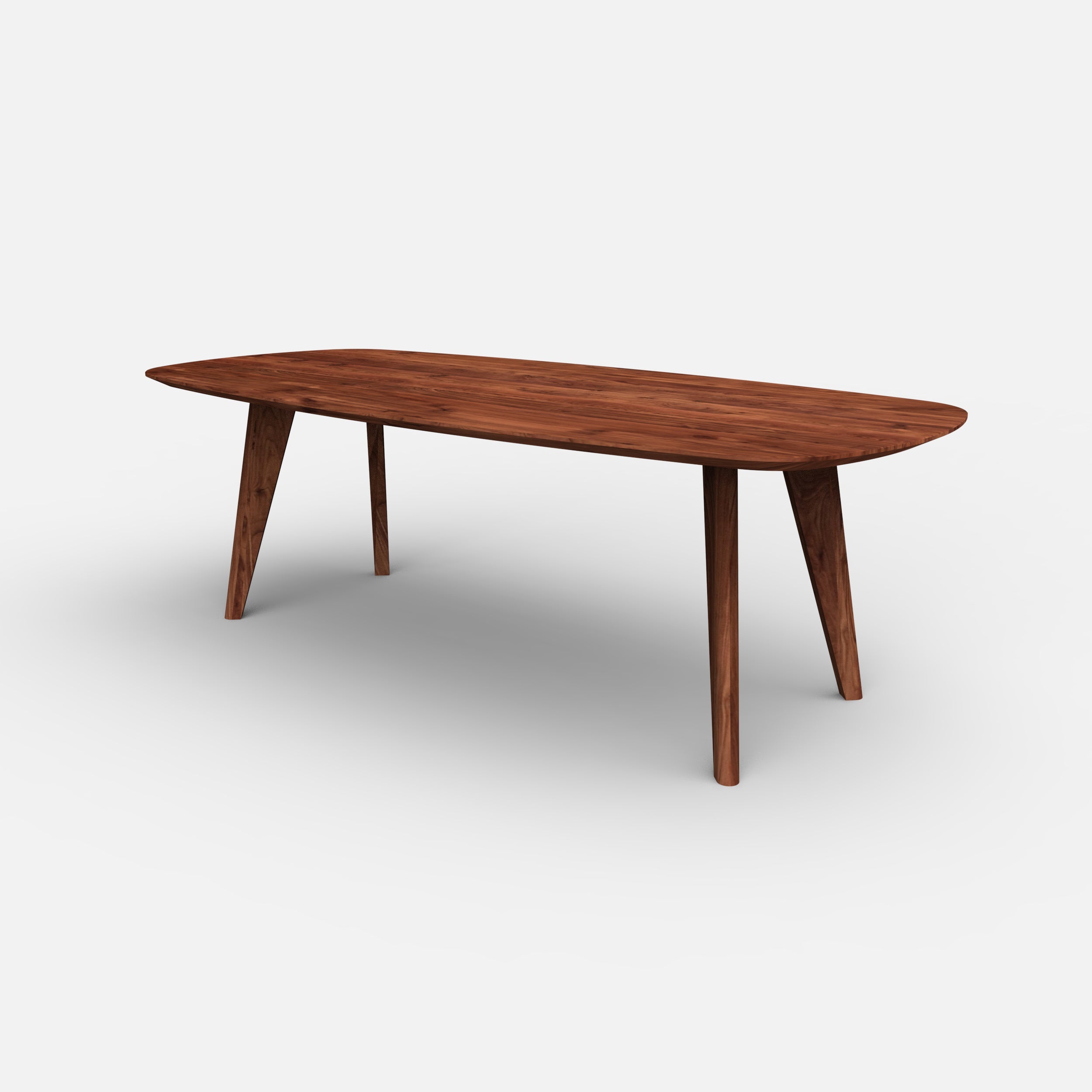 Deens ovale notenhouten eettafel Finn, massief notenhout, scandinavisch design, massief walnoten hout