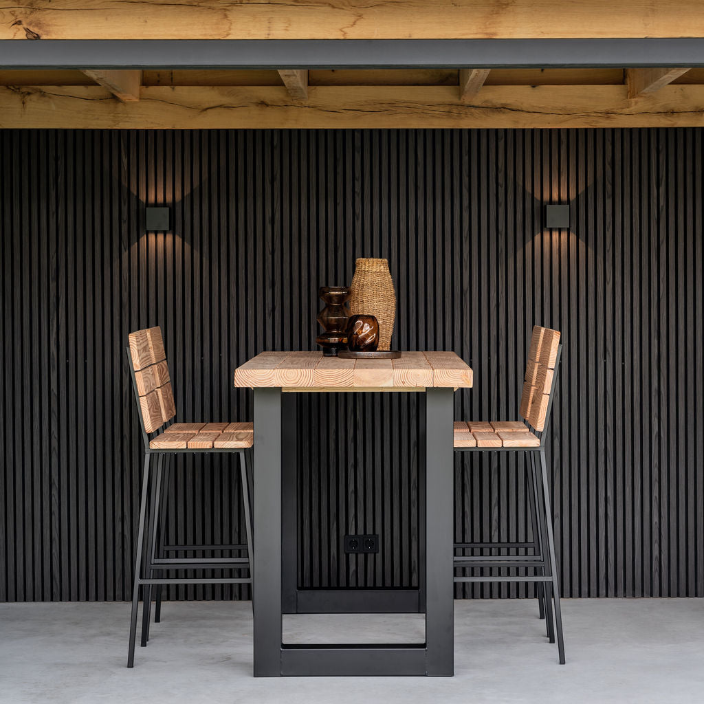 Douglas bartafel met stalen U-poten zwart 