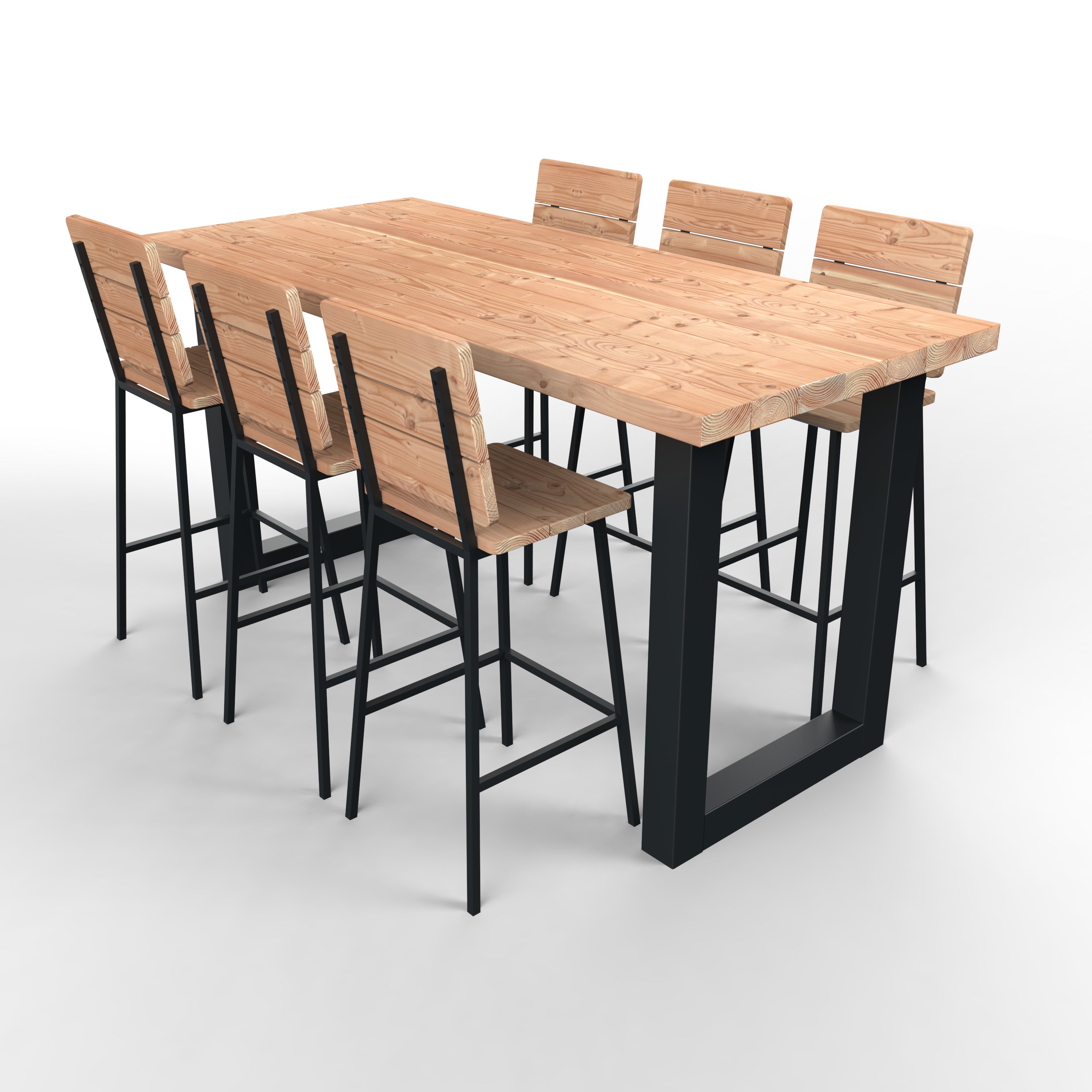 Douglas bartafelset, douglas bartafel met u-poten zwart en 6 krukken