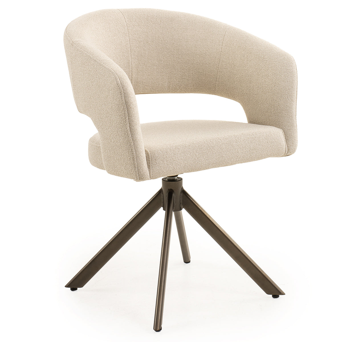 Eetkamerstoel Tokyo met armleuning - lodge beige 05 - anodic brown