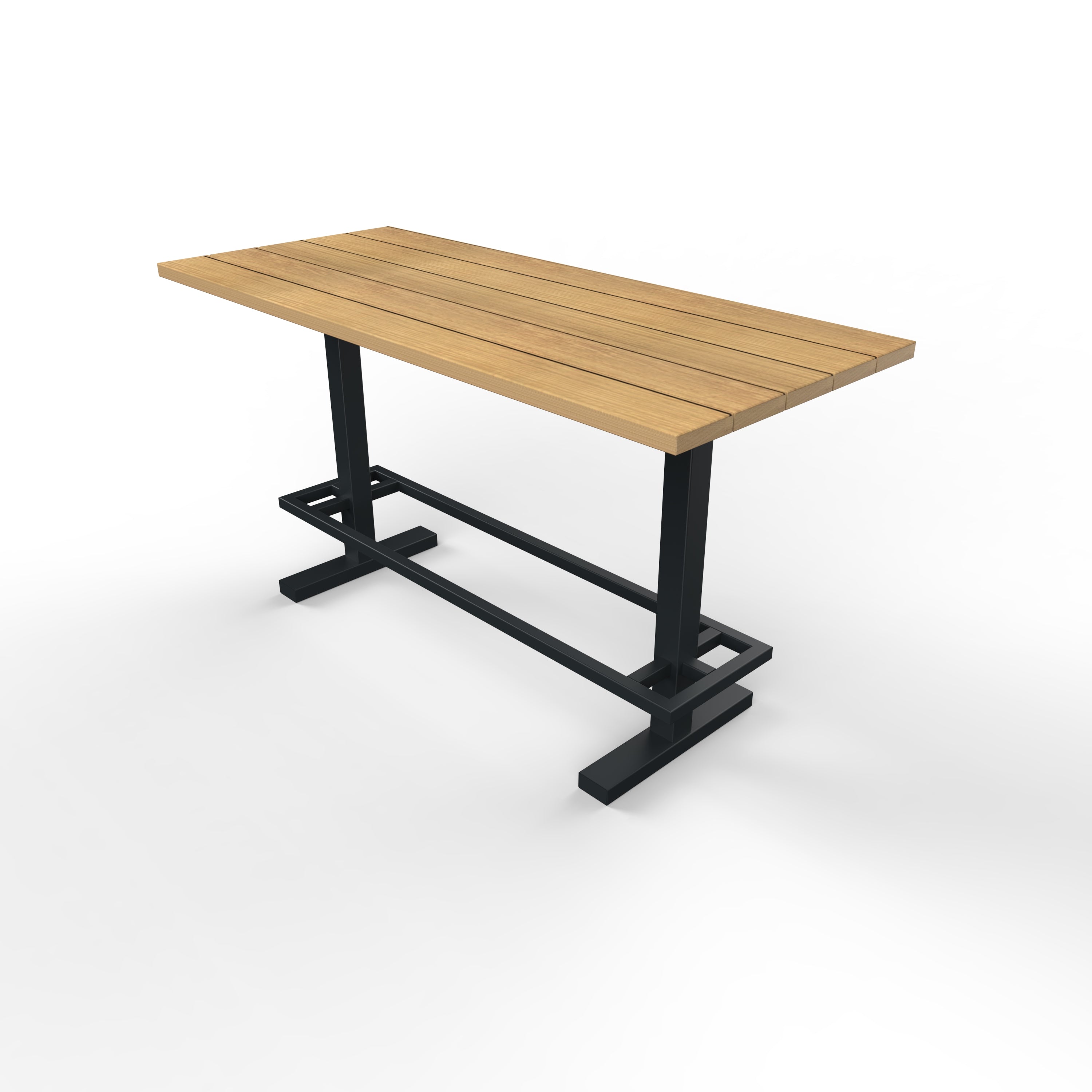 Iroko hardhouten bartafel mike - 6x barstoel bil