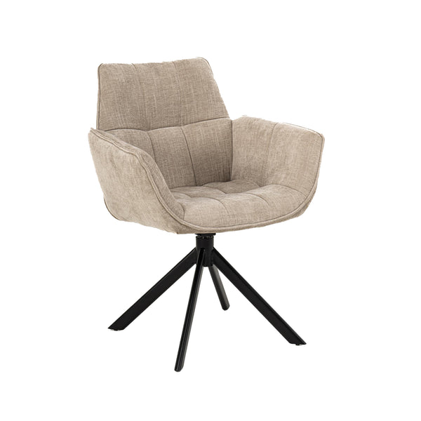 Eetkamerstoel monaco met armleuning - milan beige