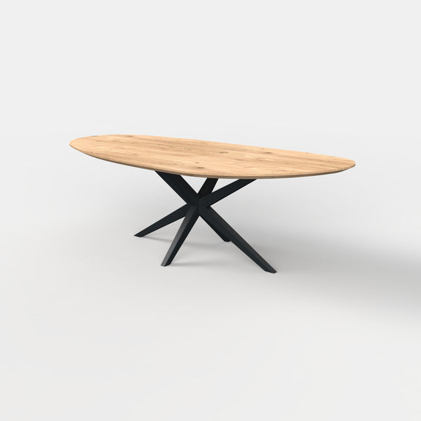 Organische eiken eettafel Nero