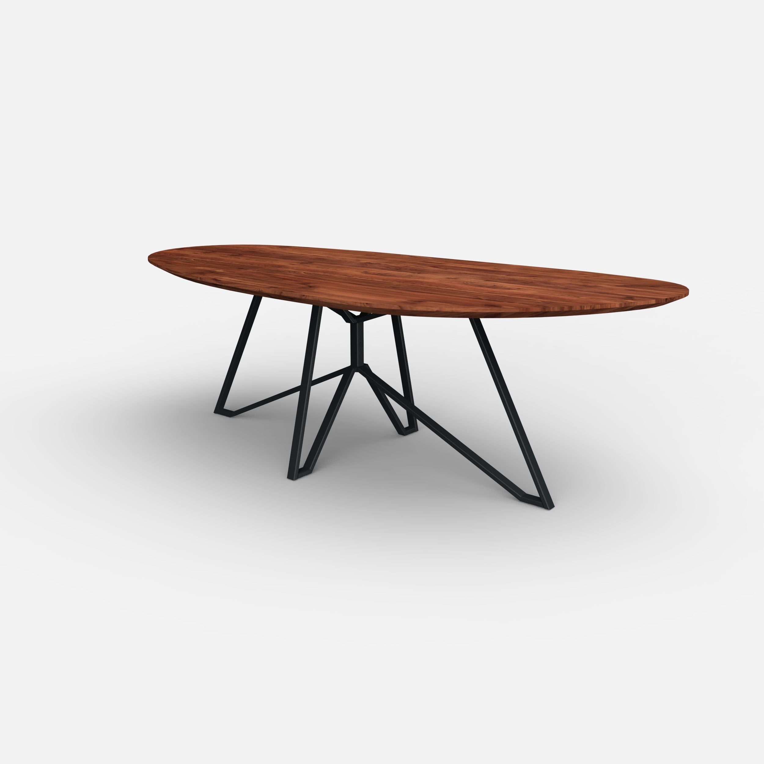 Organische notenhouten eettafel Mila, massief notenhout, massief walnoten hout, minimalistisch design, op maat samen stellen