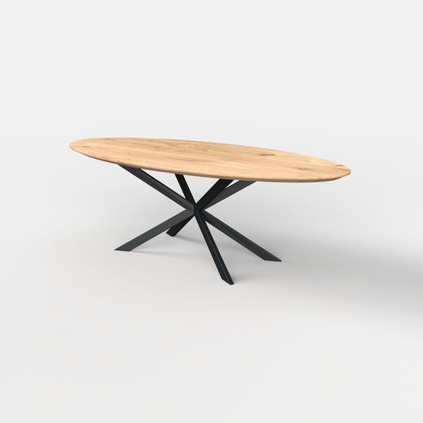 Ovale eiken eettafel spider