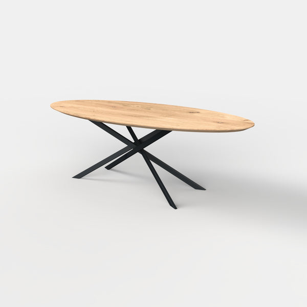 Ovale eiken eettafel mikado