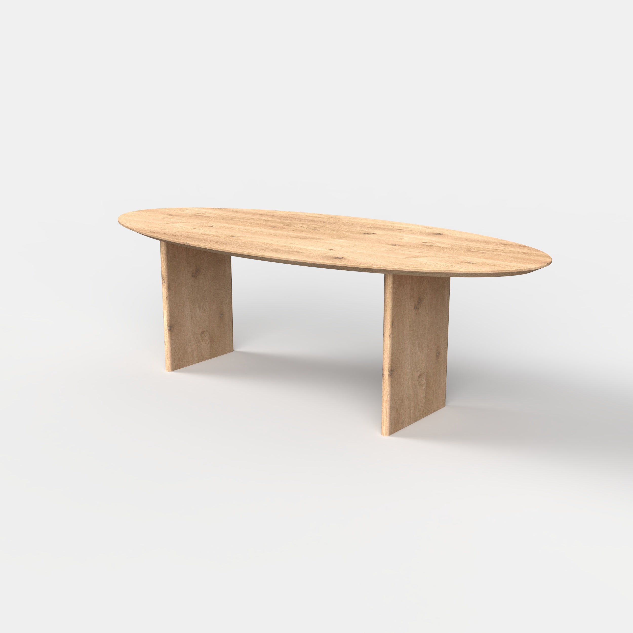 Ovale eiken eeettafel arvo, massief eiken tafelpoten, ovaal eiken tafelblad