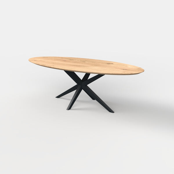 Ovale eiken eettafel Nero