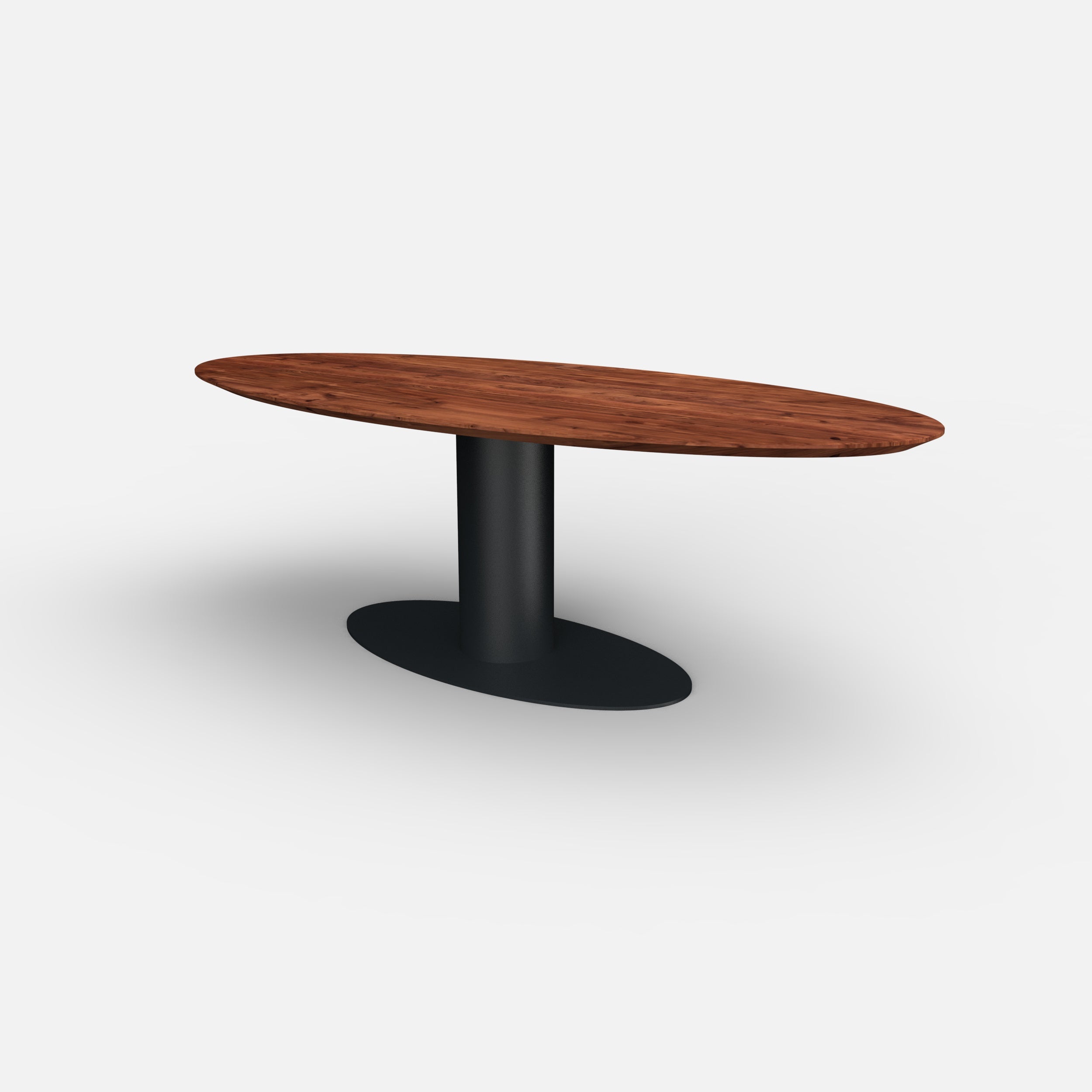 Ovale notenhouten eettafel Avaro, massief notenhout, massief walnoten hout, tafel op maat, op maat samenstellen