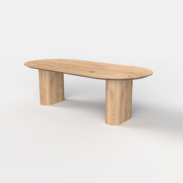 Plat ovale eiken eettafel Noah