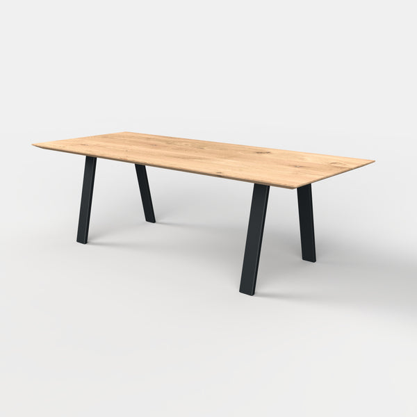 Rechthoekige eiken eettafel Trapezium