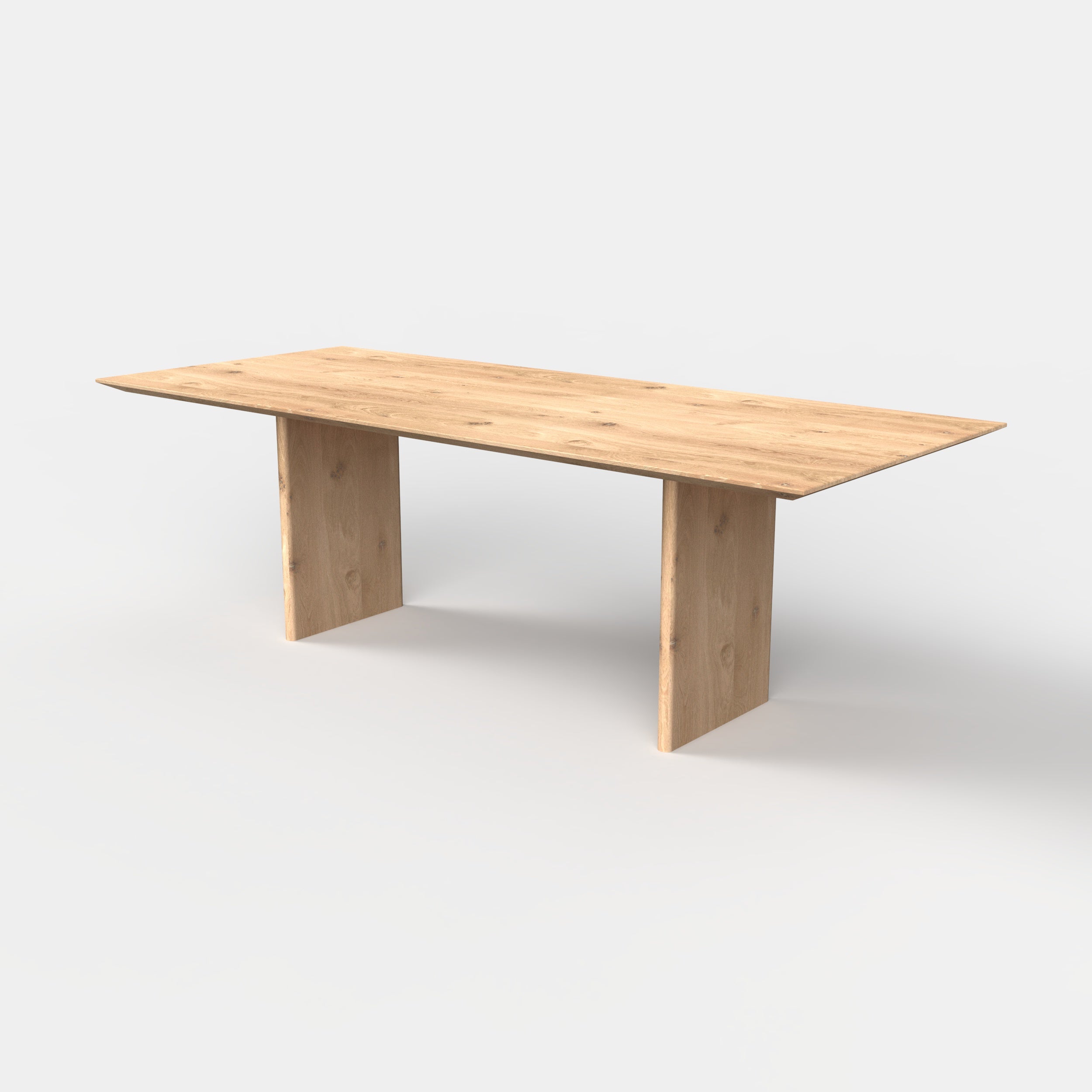Rechthoekige eiken eettafel Arvo, massief eiken tafelblad, eiken tafelpoten