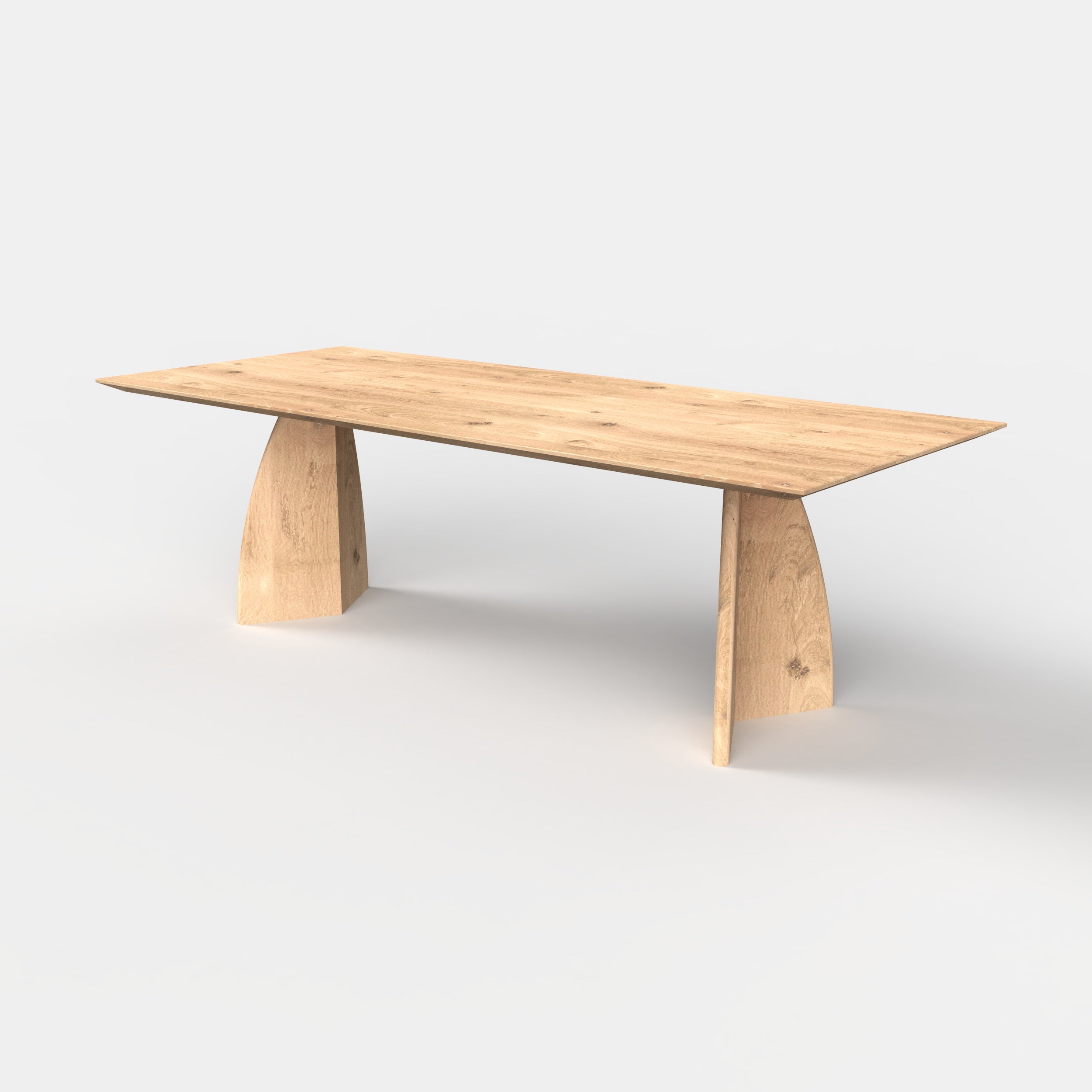 Rechthoekige eiken eettafel Elva, Massief eiken tafelblad, eiken tafelpoten Elva