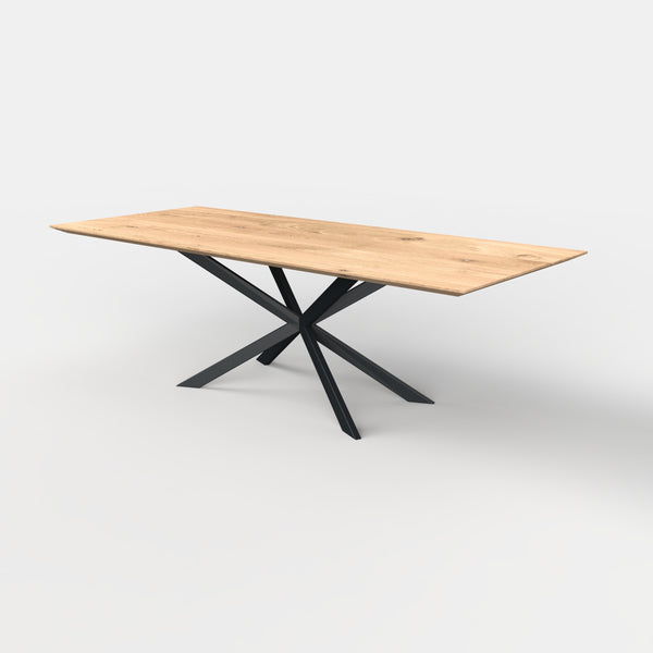 Rechthoekige eiken eettafel spider