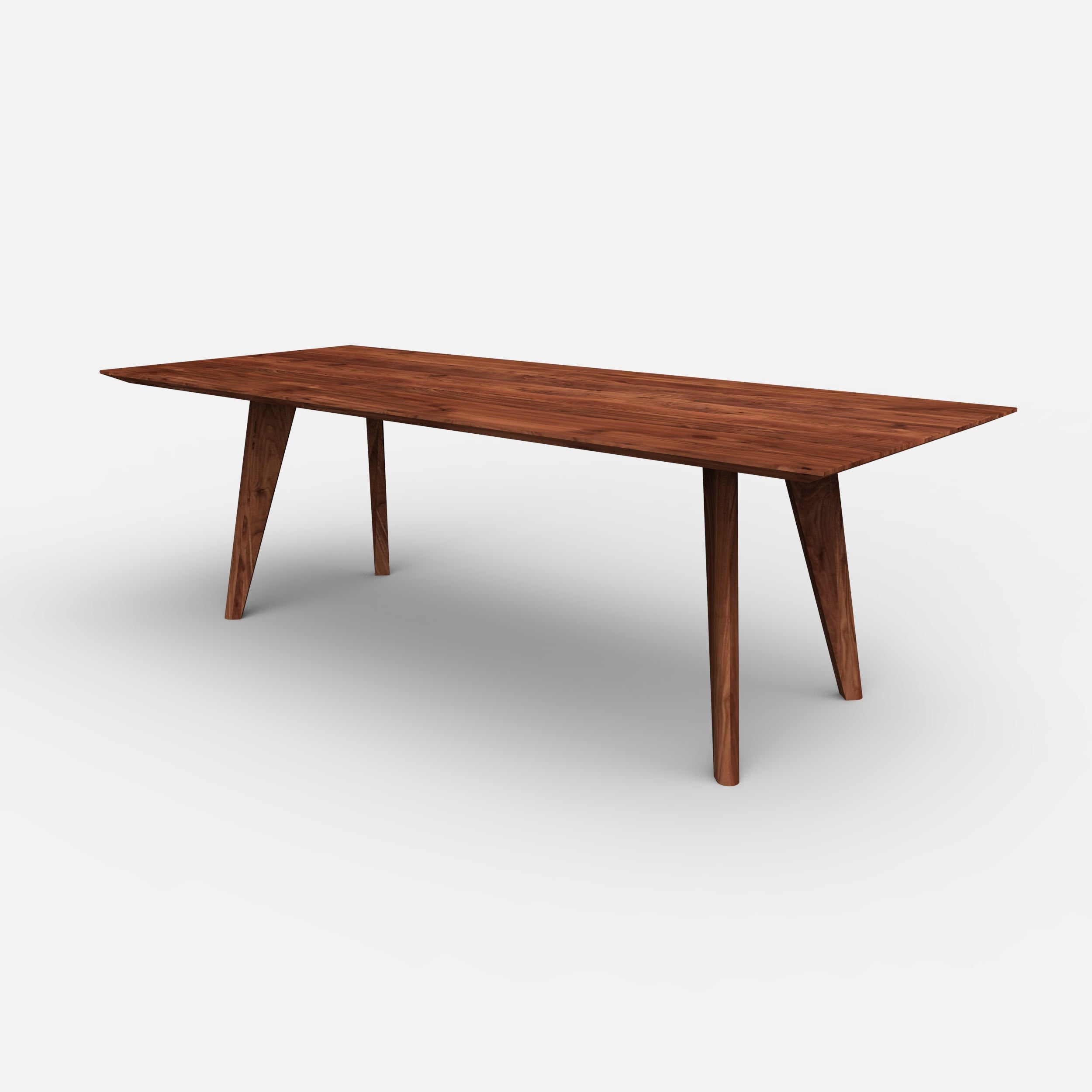 Rechthoekige notenhouten eettafel Finn, Massief notenhout, scandinavisch design, massief walnoten hout