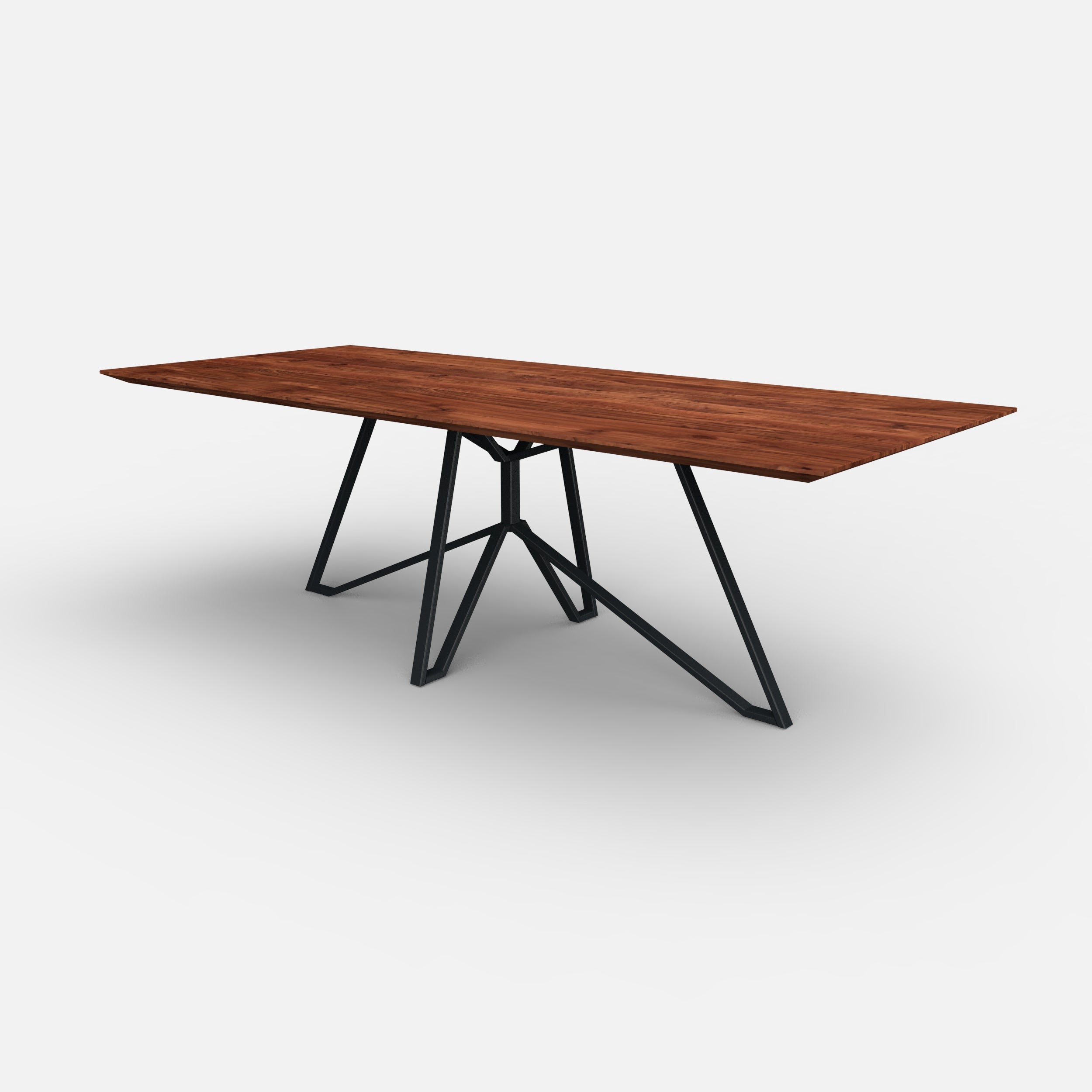 Rechthoekige notenhouten eettafel Mila, massief notenhout, massief walnoten hout, minimalistisch design, op maat samen stellen