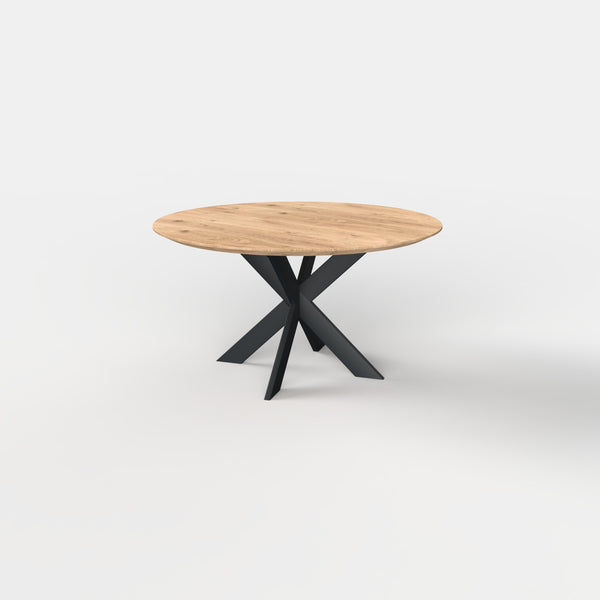 Ronde eiken eettafel matrixpoot 10x3cm