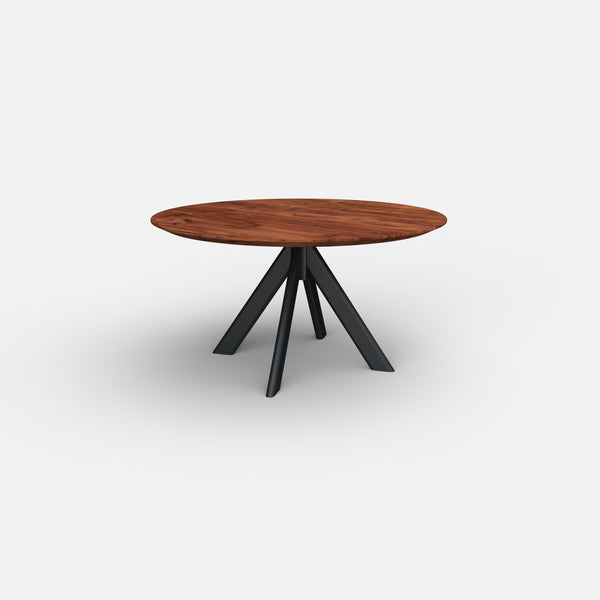 Ronde notenhouten eettafel Liva