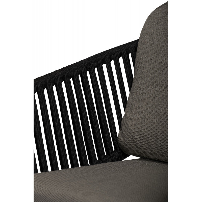 Tuinstoel Cadozo charcoal detail rope voorkant