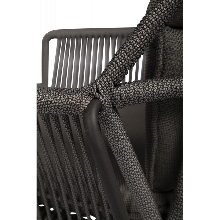 Tuinstoel rivera charcoal detail rope